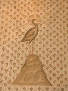 Semis de roses et phnix (mosaque)